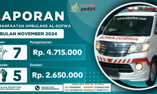 LAPORAN PEMANFAATAN AMBULANS AL-SOFWA BULAN NOVEMBER 2024