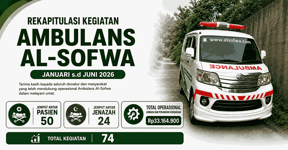 Januari–Juni 2026, Ambulans Al-Sofwa Layani 74 Permintaan Masyarakat