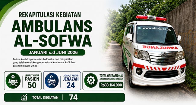 Januari–Juni 2026, Ambulans Al-Sofwa Layani 74 Permintaan Masyarakat