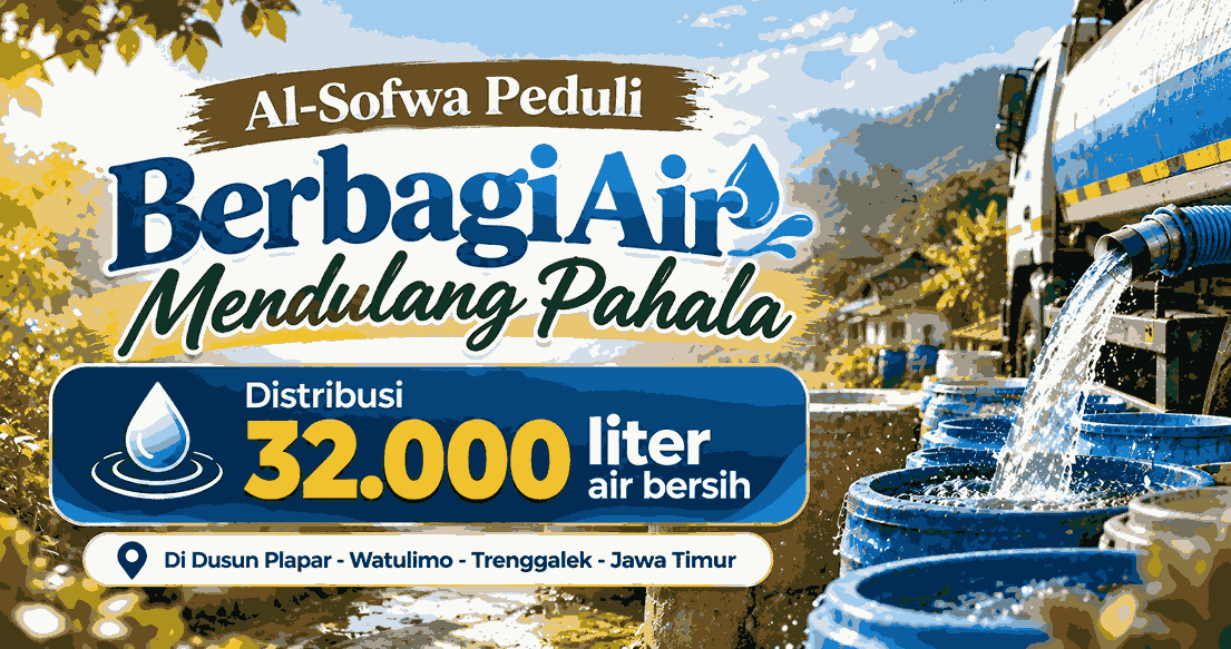 Al-Sofwa Peduli Salurkan 32.000 Liter Air Bersih untuk Warga Trenggalek