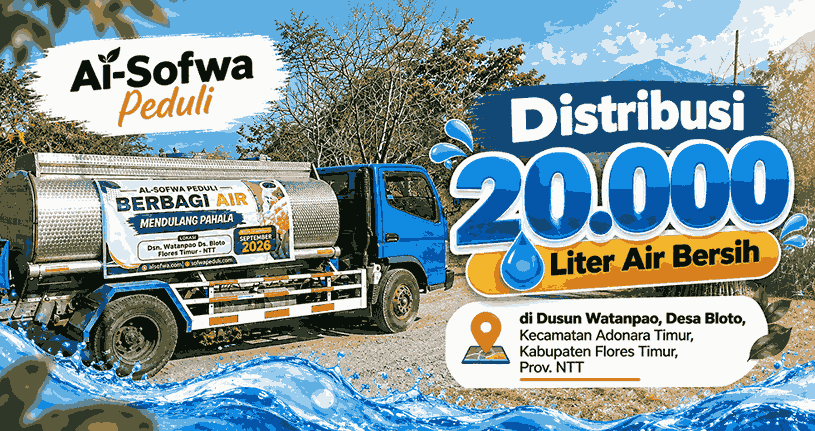 Al-Sofwa Peduli Distribusikan 20.000 Liter Air Bersih untuk Warga Terdampak Kemarau di Flores Timur
